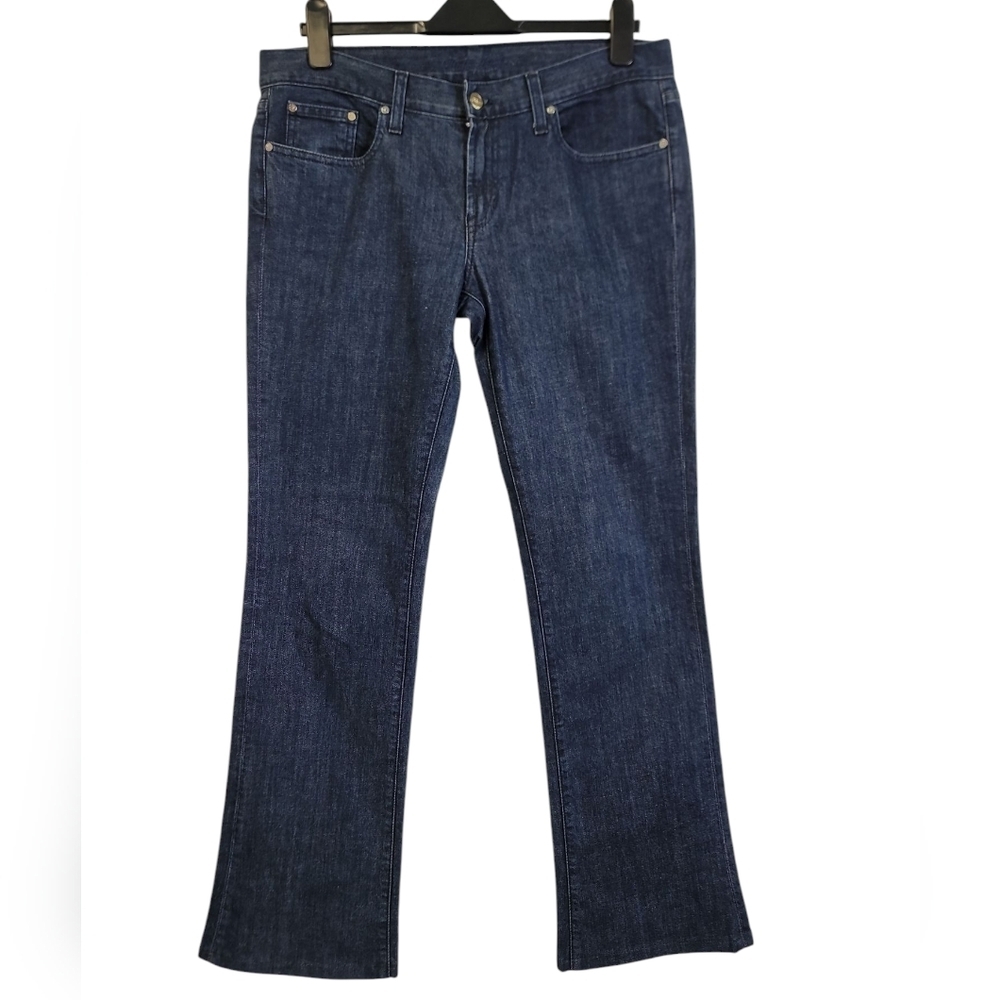 Ralph Lauren straight denim jeans with silver/ leather brand patch
